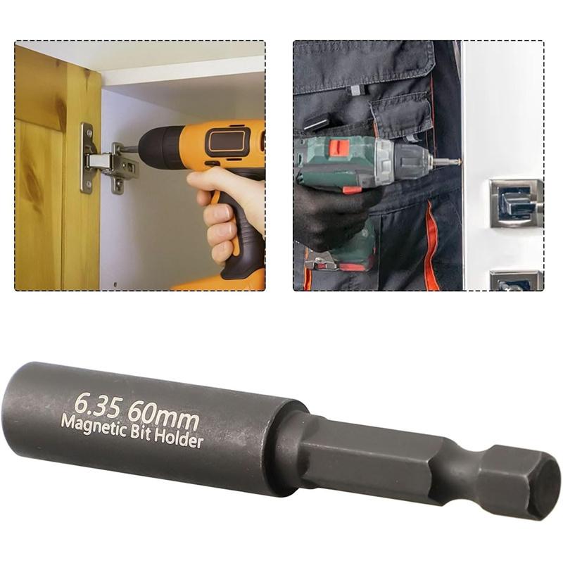 2/5 Stück magnetischer Verlängerungsschraubendreher Bohrer Sechskantschaft Bohrer-Set geeignet für Bohrmaschine und Handschraubendreher