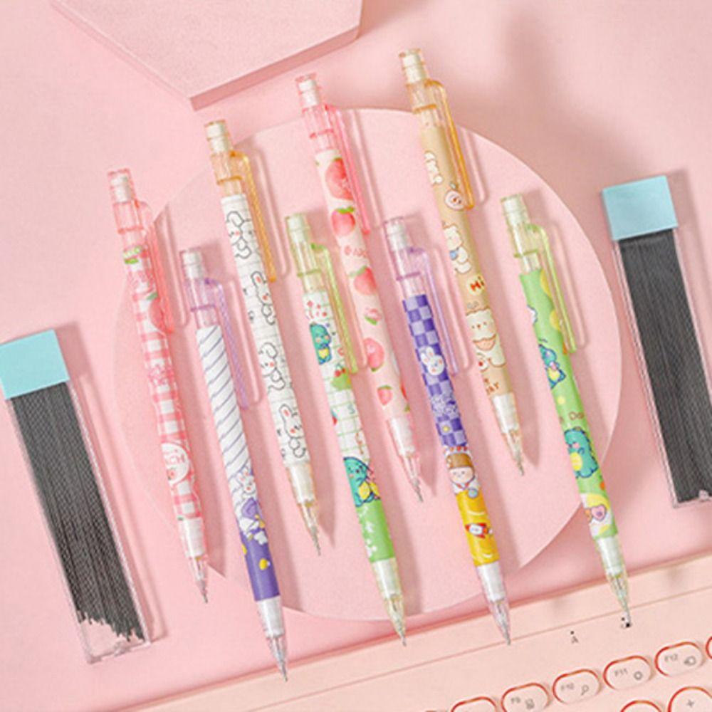 Peach Mechanical Pencil 0.5mm Press Pen Pencil Refill Automatic Pencils  Students Prize