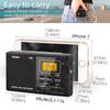 AM/FM/SW 9 Band Portable Radios Receiver 12/24 H Time Display Digital Radio Alarm Clock Sleep Backlight 2 AA Battery