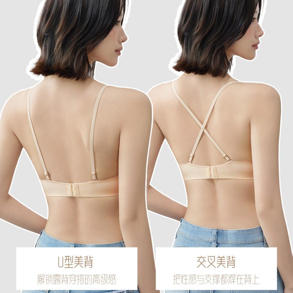 Fixed Cup No Size Sleeping Underwear Women s Sports Thin Beauty Back Traceless Bra No Steel Rim Gathering Vest Bra M небесно-голубой