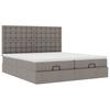 Ottoman Bed with Mattresses Taupe 200x200 Cm Fabric