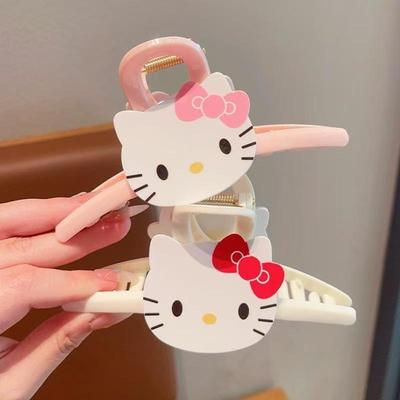 Elegant KT Cat Claw Hair Clip: Adorable Cartoon Design with Light Luxury Finish, Perfect for Versatile Updos.