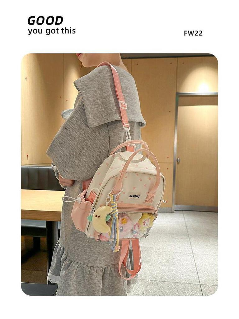 Transparent Star Backpack - Cute Cartoon Ita Bag for Women & Girls, Mini Schoolbag, Lightweight & Stylish for Travel and Outings