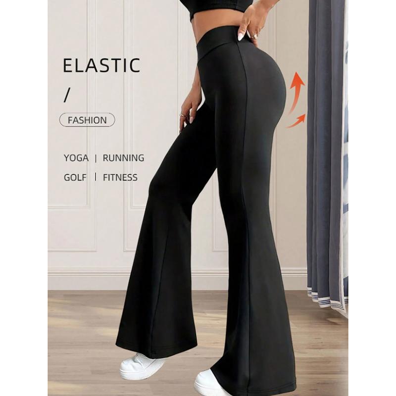 Kvinner Micro Flared Shark Bukser Leggings Slanke Yoga Bukser Kvinner Høy midje Brede beinbukser Gym Sport Utsvingede bukser Dansebukser