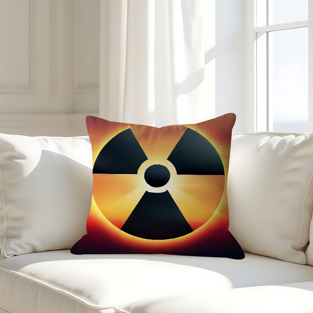 Creative R-Radiation Logo Pillow Case Removable Washable Cushion Cover – All-Season Soft Linen
