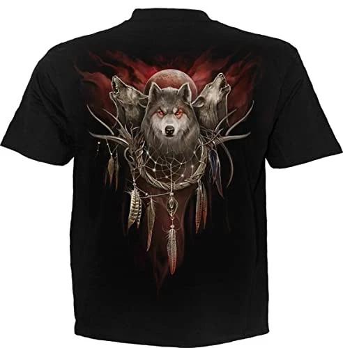 Spiral - CRY OF THE WOLF (Unisex Black Short Sleeve T-Shirts) Small L