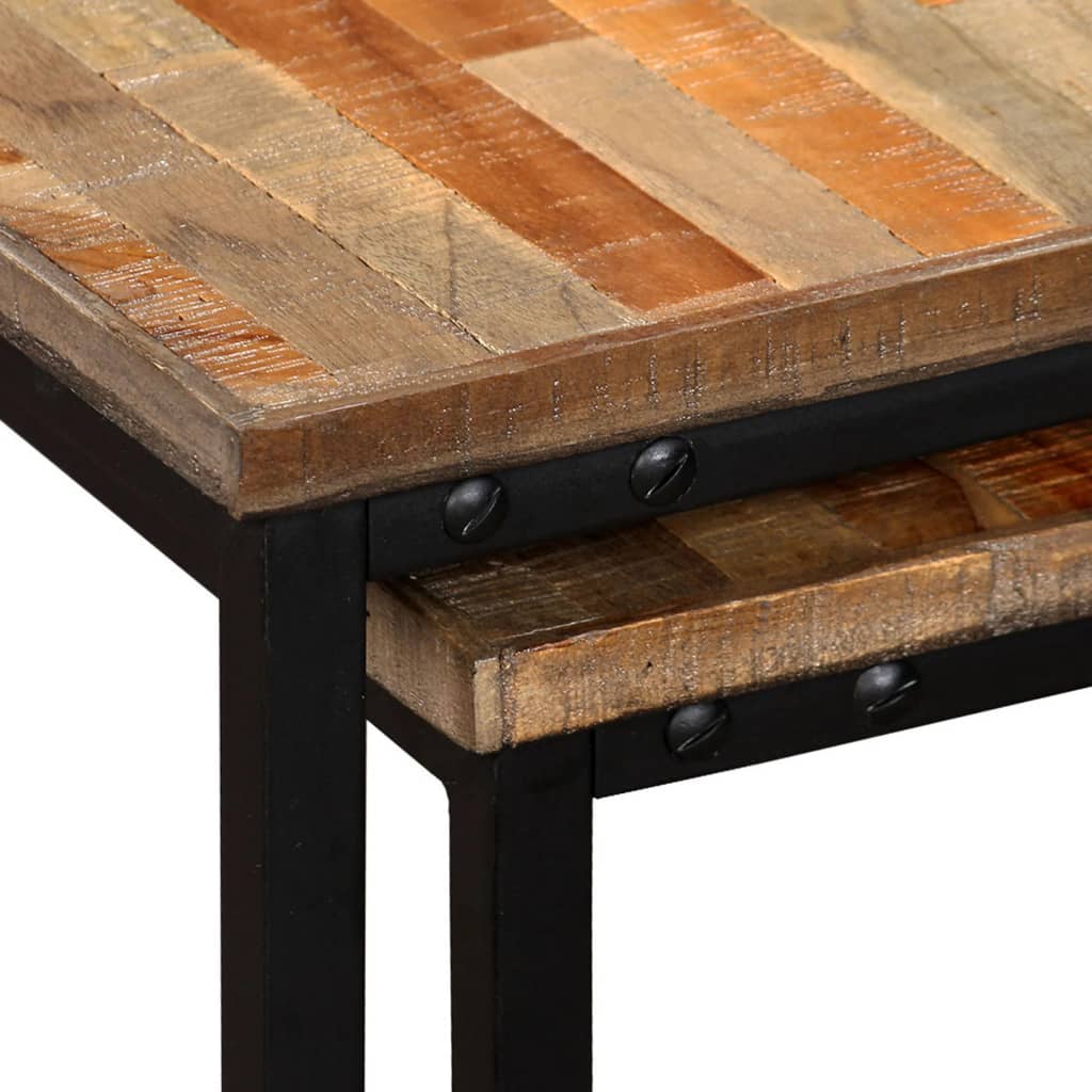 Coffee Table Set 2 Piece Solid Recycled Teak