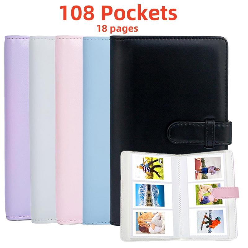 108 Pockets Photo Album for Mini 2x3Inch Film Camera Storage PU Leather Stamp Collection Book Mini Photo Paper Organizer