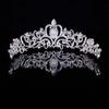 Bridal Princess Austrian Crystal Tiara Wedding Crown Veil Hair Accessory Silver