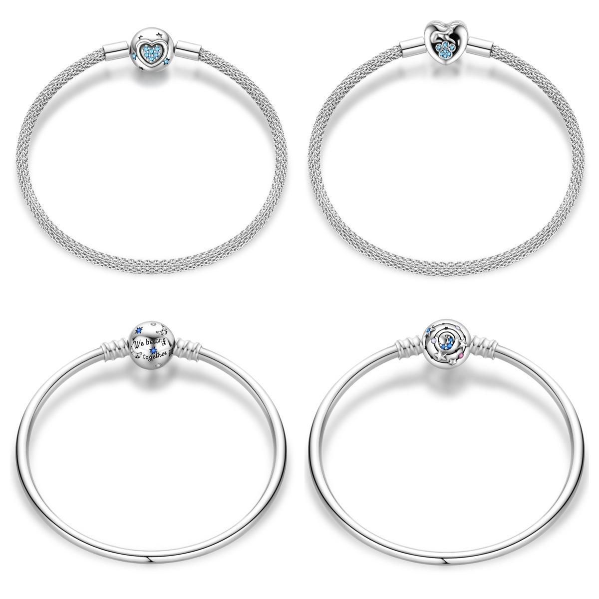 

Style Self-Designed Cat Claw Love Star Bracelet Plated With 925 Silver Diy Pendant Beads 17CM