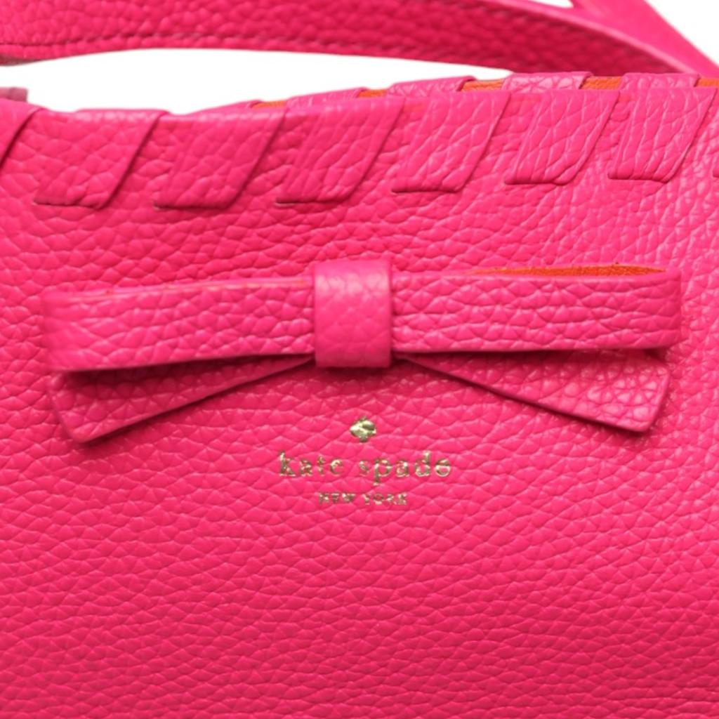 Kate Spade Tote Bag Leather Shoulder Bag with Tassel Leather Pink Used