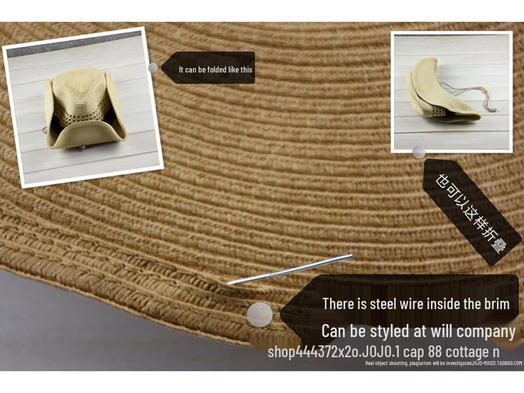 Herren Stroh Sonnenhut mit breiter Krempe - Atmungsaktiv & Faltbar für den Sommer