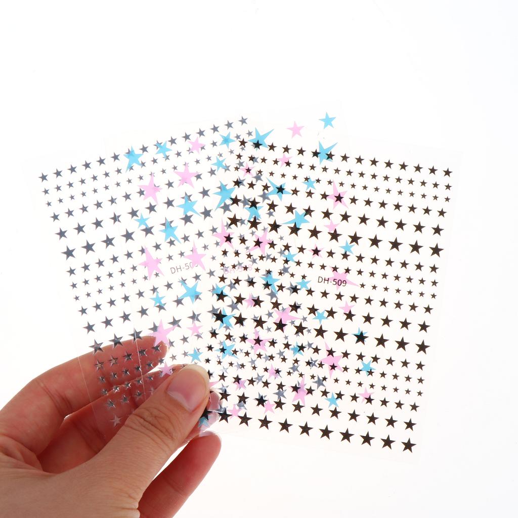 Hollow Pentagram Nail Foil Stickers Hand-painted Five-pointed Star Decals Easy To Apply for Daily Party Nail Decor