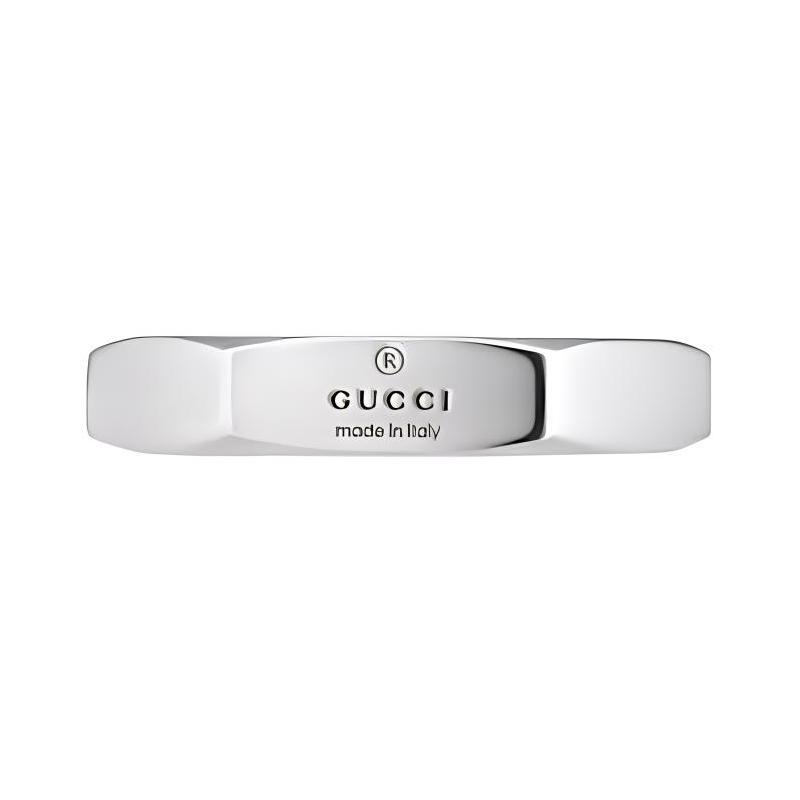 Gucci Letter engraving, shiny 925 silver, ring, same style for men and women, silver Silver 16 серебряный
