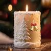 3D Relief Cylinder Christmas Snowflake Elk Silicone Candle Mold Christmas Tree Santa Aroma Plaster Mold Candle Making Supplies
