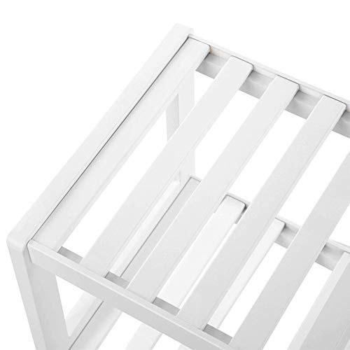 Natural Bamboo 2-Tier Shoe Rack, Shoe Shelf Plants Books, for Living Room Bedroom Bathroom, 70 X 26 X 33 Cm, White