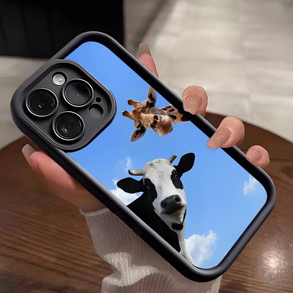 Cute Giraffe Phone Case For IPhone 17 Pro Max 15 Pro 16 14 Plus 12 13 Mini 11 Pro Shockproof Soft Cover