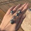 2025 Elegant Freshwater Pearl Necklace, Ring, Earrings Pendant Set for Women - Light Luxury High-End Feel