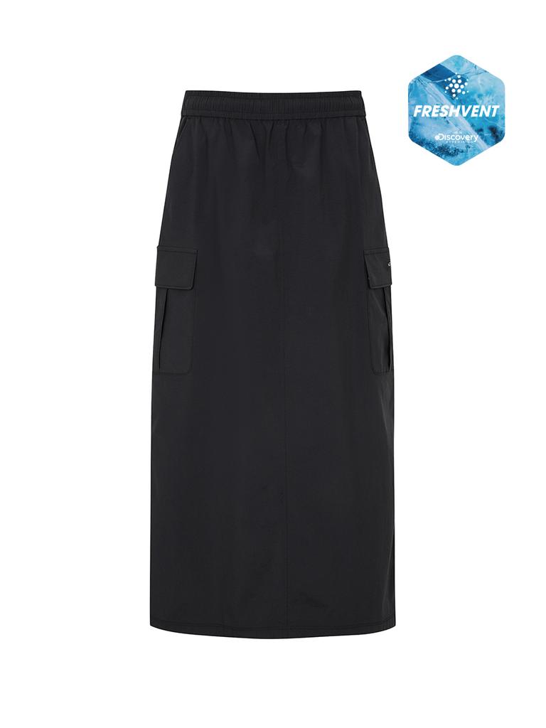 DISCOVERY EXPEDITION Freshvent Women'S Cotton Blend String Cargo Skirt (Black)