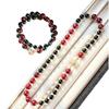 Vintage Ankara Red Artificial Crystal Pearl Natural Black Agate Collarbone Chain Necklace