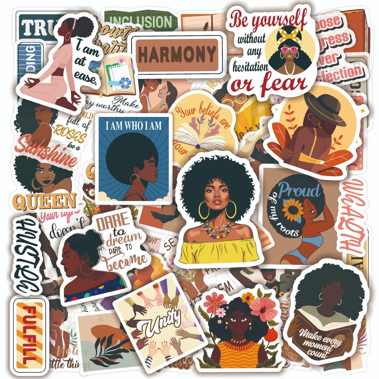 

50 DIY Handmade Account Decoration Motivational Text Stickers for Girls one size