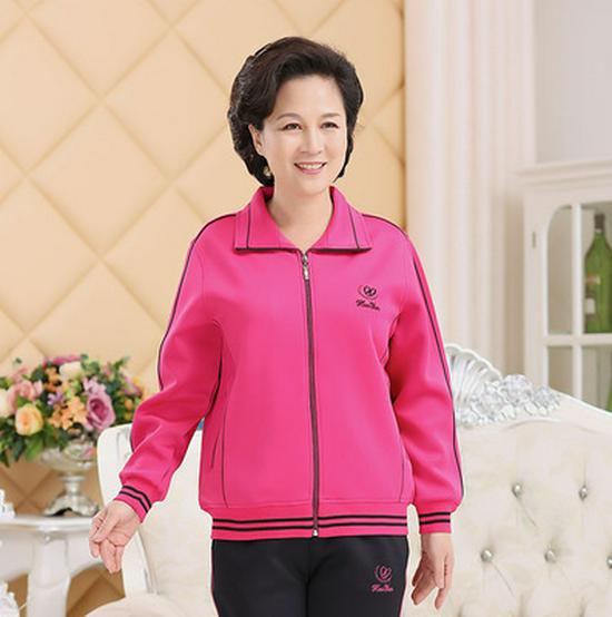 Sportbekleidungs-Set für Damen in Übergröße - Frühjahr/Herbst 2023, Zweiteiler mit langen Ärmeln für Mütter mittleren Alters und ältere Mütter