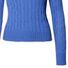 Polo Ralph Lauren Logo Haftowany Okrągły Dekolt Dopasowany Krój Długi Rękaw Dzianinowy Top Damski Bluzki Niebieski 211891640-018