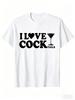 Women’s Funny "I Love Cocktails" Pattern T-shirt Humorous Drinking Joke Design Printed Casual S