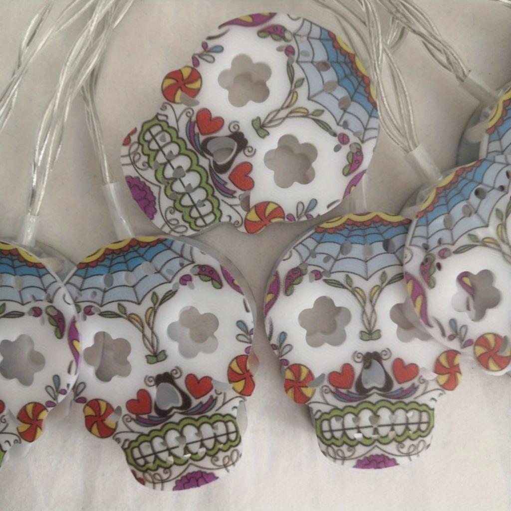 Halloween painted skull LED decorative light, holiday decorative light, ghost atmosphere string light nuage decoration