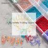 12 Fächer/Box 3D Nail Art Charms Mix Runde Bunte Perlen Schmuck Maniküre Handwerk Strasssteine Zubehör Zur Dekoration