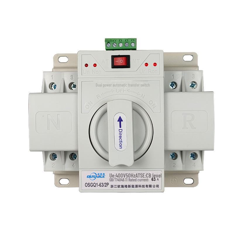 

Dual Power Transfer Switch, 63A 2P, Automatic Switching for Household Backup
