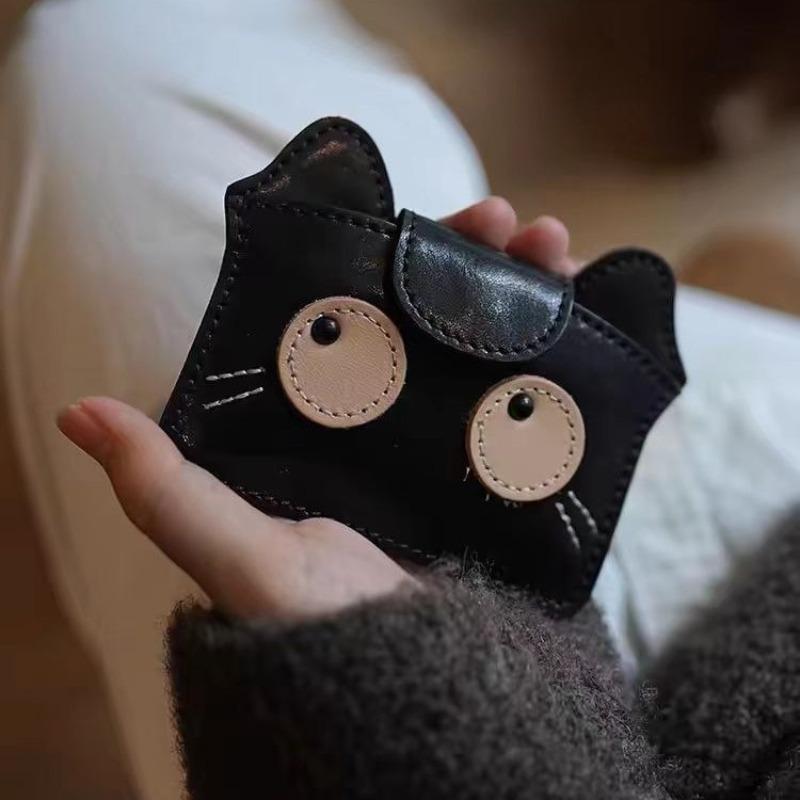 

Retro Cartoon Cat Card Wallet & Coin Purse - Slim Lightweight, Large Capacity, Cute Gift for Women Men,Card Holder Organizer чорний