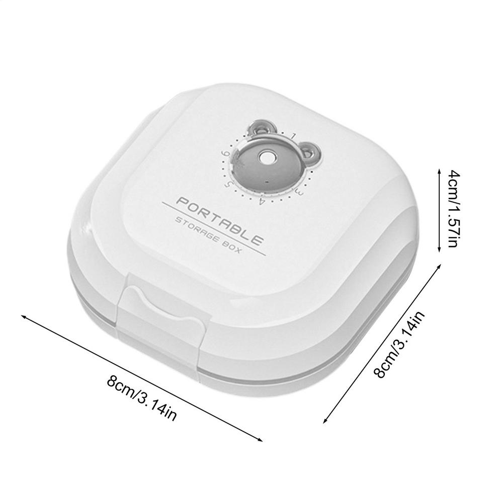 Дорожный органайзер для таблеток Маленькая коробка для хранения Футляр для таблеток Трекер приема таблеток Органайзер для хранения Портативный держатель для таблеток с отделениями Дорожный белый