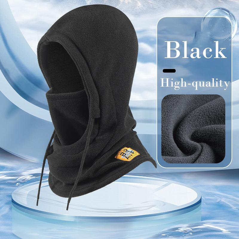 Balaclava d'hiver Capuche en tricot Unisexe Masque chaud coupe-vent avec cordon de serrage Casque de moto pour le ski et le froid Bonnet chaud en tricot
