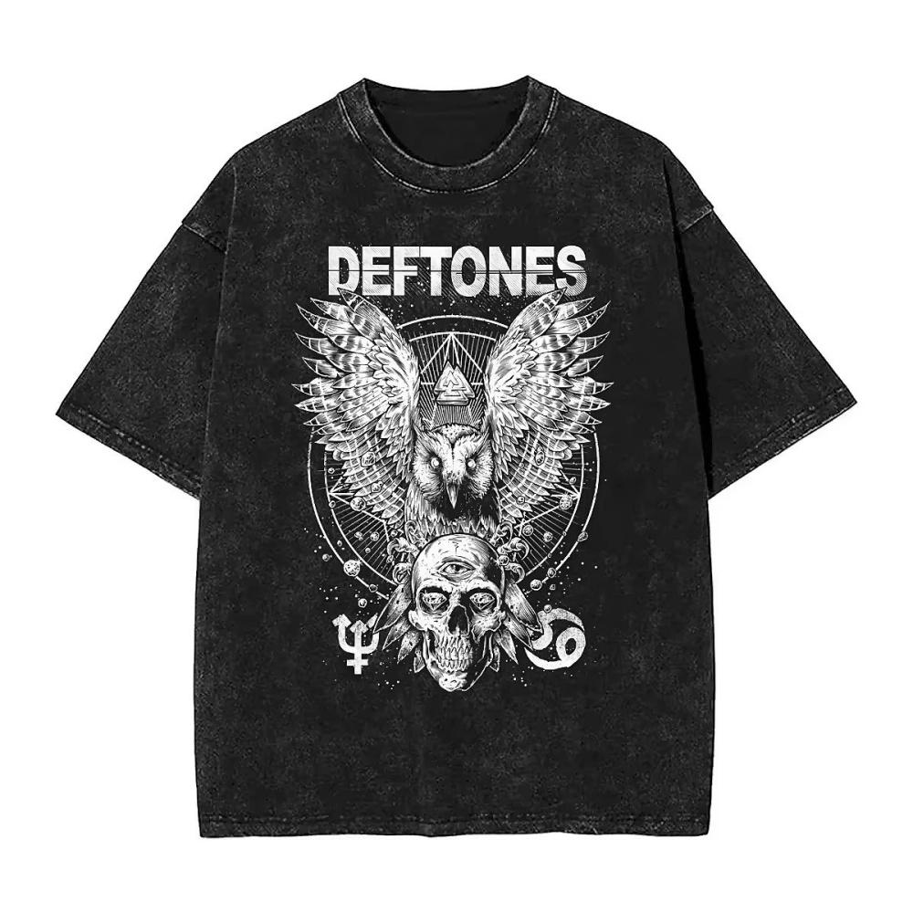 

New Arrival Hip Hop Deftones Washed Short Sleeved Round Neck Yk Tshirt Men Clothing New in Top Tees Mens TShirt Camisetas 2XL