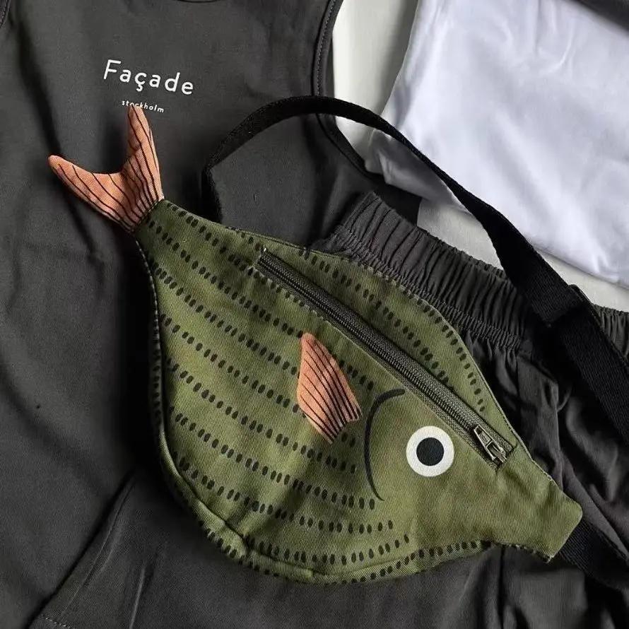

Adorable Tropical Fish Waist Pack for Kids Green Water-Resistant Coin Purse Crossbody Bag for Boys & Girls