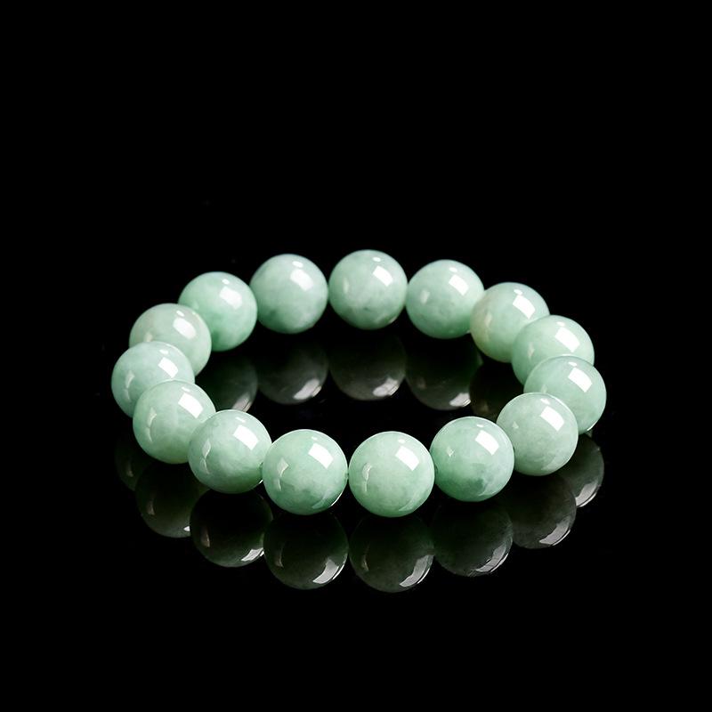13mm Round A-Grade Jadeite Beads Bracelet - Unisex Style Jade Hand Jewelry
