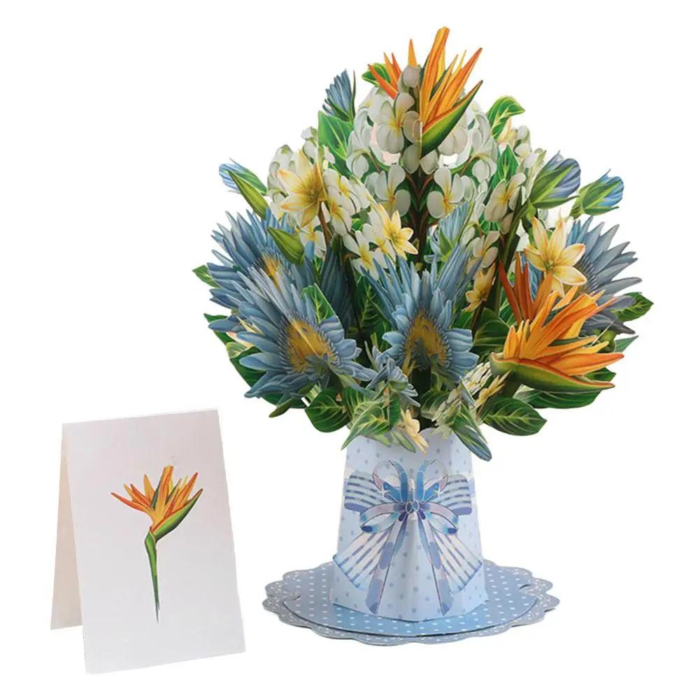 Premium 3D Aufklappbare Blumenstrauß-Karte Muttertagsgeschenk Grußkarten Valentinstag Jahrestag Dankeskarte Geburtstag 2026 Du D R6U0