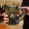 Neue Retro 3D Harz Tasse Ozzy Osbourne The Final Bow Handwerks-Dekoration Edelstahl Innenbehälter Tasse für Bar Restaurant & Zuhause