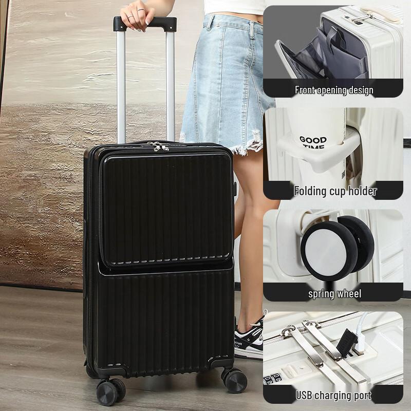 PACKAGE FASHION Women's Durable Rolling Luggage