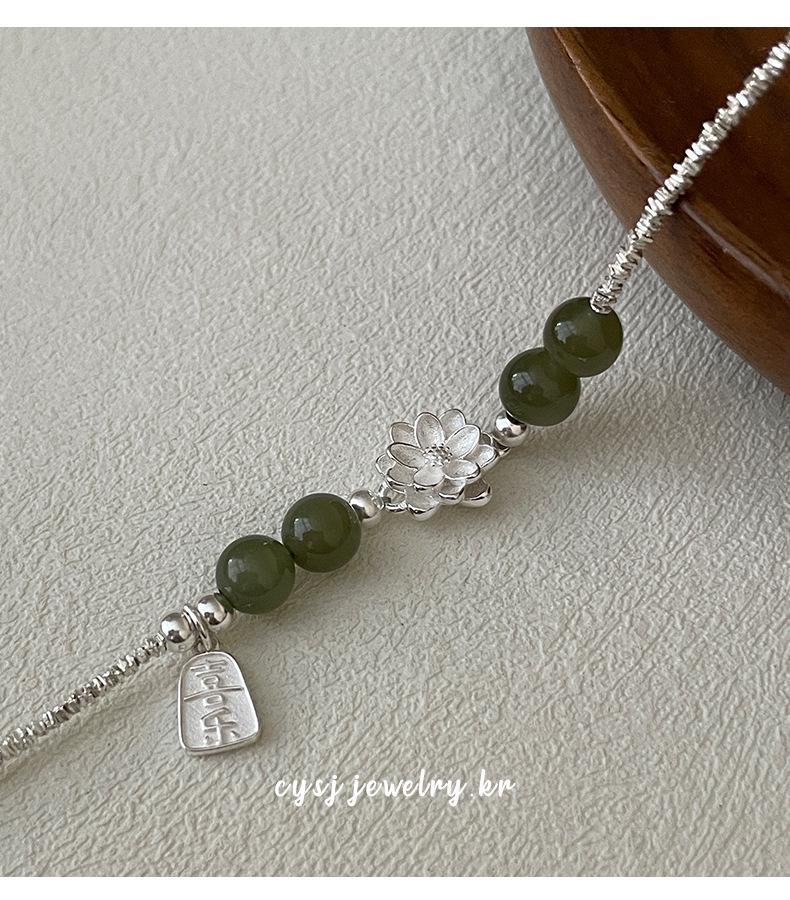 Cuiyan Jewelry S925 Silver Korean Lotus Bracelet, Joyful Light Luxury Hand Jewelry for Women - New Niche Chinese Style.