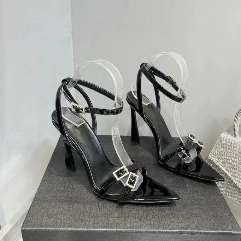 Summer Sandals Women New One Line Strap Super High Heel Sandals Women's Pointed Thin Heels Banquet Red Simple High Heels