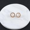 Gold Color Simulated Pearl For Women Hollow Round Accessories Jewelry Earring Sets Stud Earrings