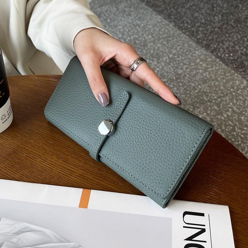 Genuine Leather Wallet Women Long Clutch Fashion Luxury Brand Ladies Purses Card Holder Zipper Coin Pocket  Billfold