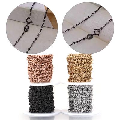 10Yards/Lot Stainless Steel Chain Flat Wire Cross Chain Link Chain For DIY Jewelry Making Necklace Bracelet Bulk Chain Supplies
