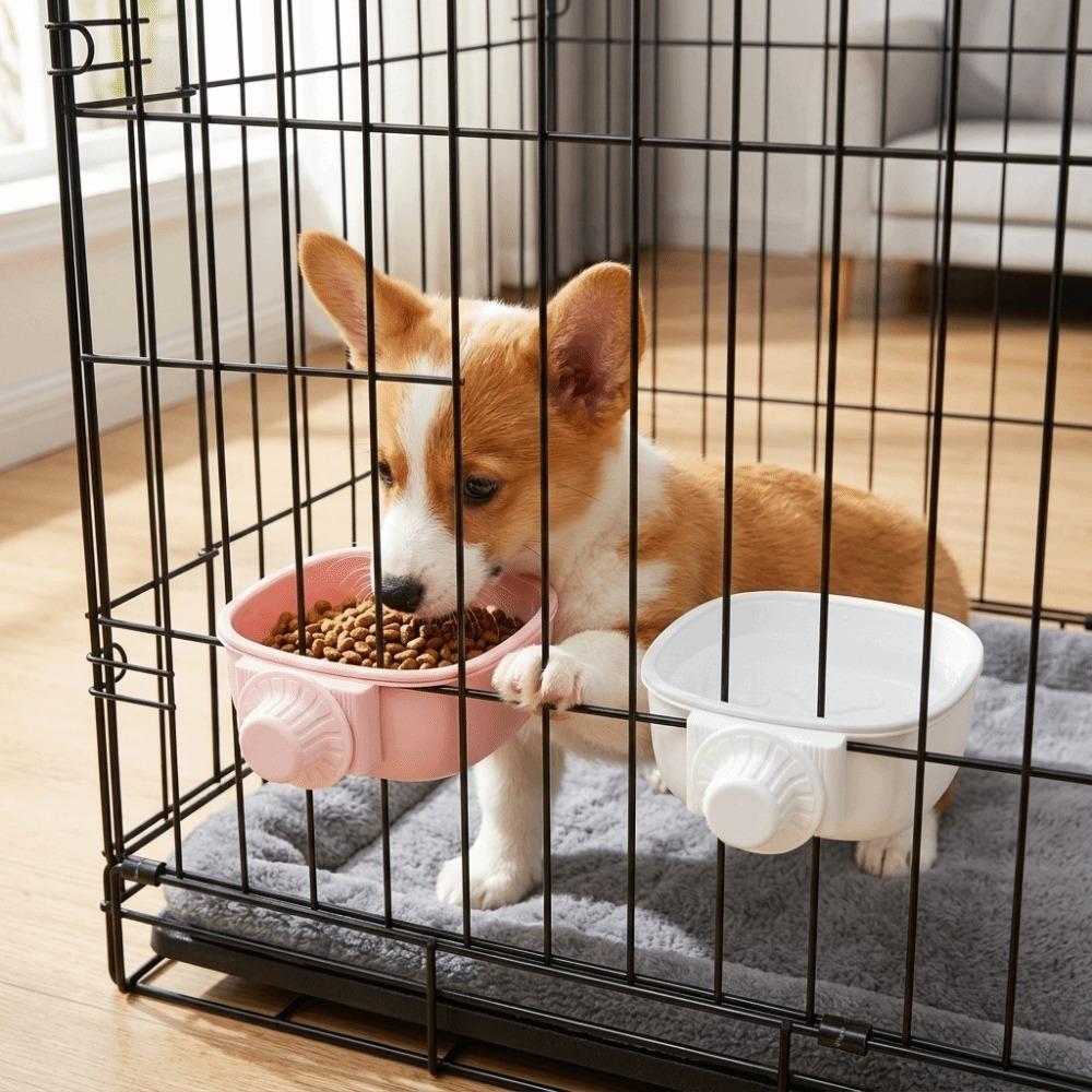 Hanging Slow Feeder Bowl Premium Polymer Crate Feeder Lightweight Pet Water Bowl Indoor Feeding