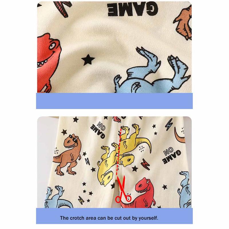 Tegneserie Barn 100% Bomull Undertøyssett Gutter & Jenter Termisk Pyjamas Myk Langermet Topp & Bukser Koselig Hjemmeklær & Nattøy