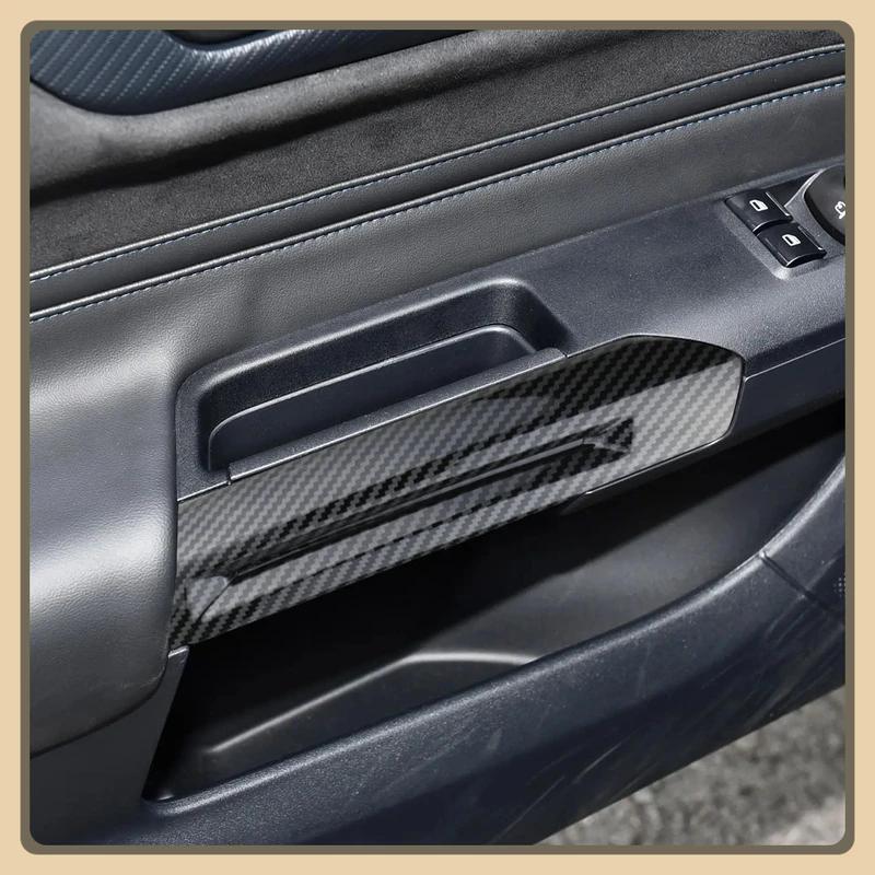 For Ford Mustang 2016-2025 Auto Imitation Carbon Fiber Interior Door Armrest Trims Decoration Cover Stickers Car Accessories