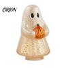 Cute Ghost Ornaments Light-Up Resin Figurine, Glowing Desktop Ornament, Warm Spooky Home Accents Light Halloween Statue for Bedroom Shelf Tabletop