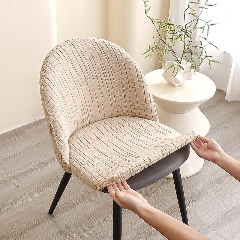 Elastic Shell Chair Covers Short Back Jacquard Removable Chair Covers Dining Room Seat Covers For Bar Party Housse Tabouret Home
